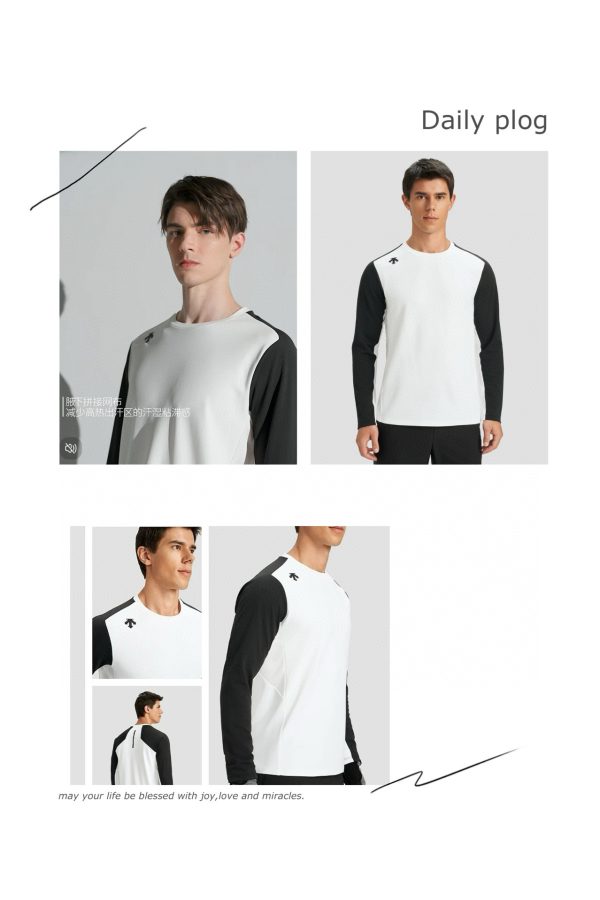 Best Selling Descente Long Sleeves White Fleece Patchwork Style