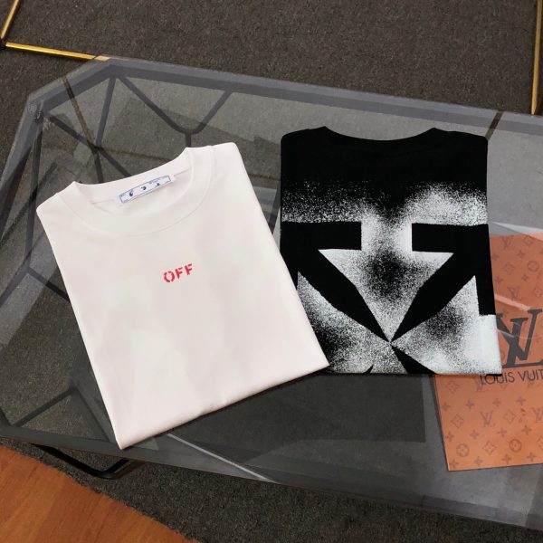 Premium Quality Off-White Short Sleeves White Cotton Logo Style