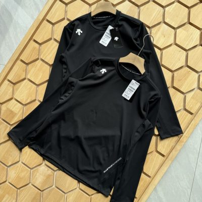 High Quality Descente Long Sleeves Black Nylon Classic Luxury