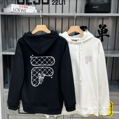 Luxury Fila Sweatshirts Black Cotton Breathable Style
