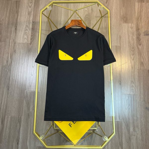 Luxury Fendi Short Sleeves Black Cotton Classic Style