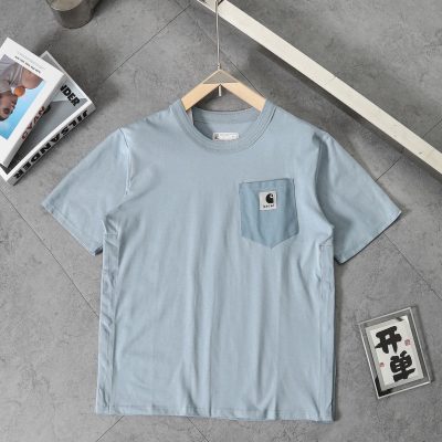 Premium Quality Sacai Short-Sleeved T-Shirts Black Cotton Patchwork Luxury
