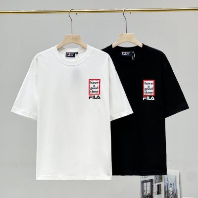Premium Fila Short Sleeve Black Cotton Print Collection