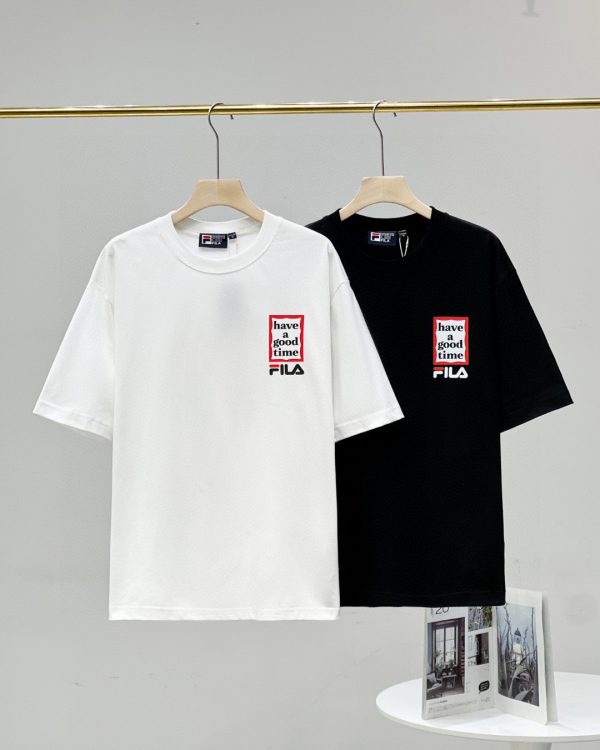 Premium Fila Short Sleeve Black Cotton Print Collection