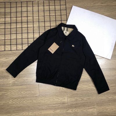 High Quality Burberry Coat Black Embroidered Collection