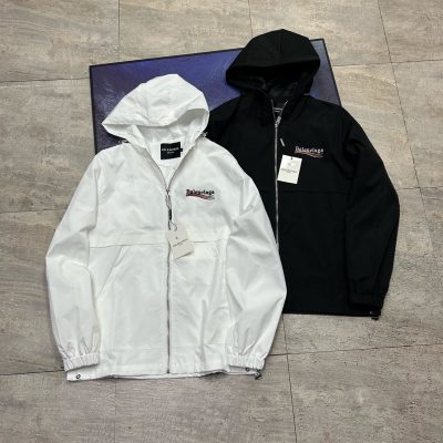 Premium Balenciaga Coats Black Embroidered Style