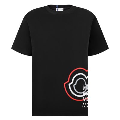 Premium Moncler Short Sleeves Black Cotton Print Collection