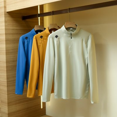 Best Selling Descente Long Sleeves Green Polyester Breathable Style