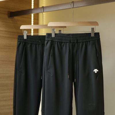 Premium Quality Descente Trousers Black Nylon Breathable Luxury