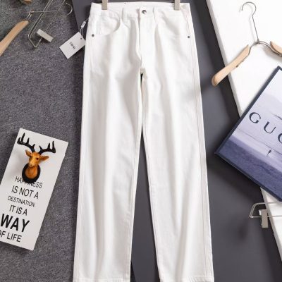 Best Selling Dior Jeans White Cotton Washed Luxury