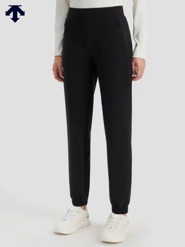 Premium Quality Descente Casual Pants Black Cotton Casual Luxury