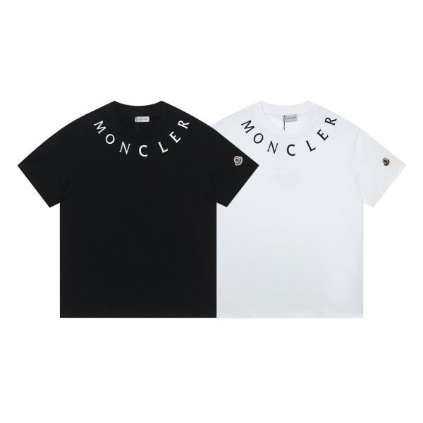 Premium Quality Moncler Short Sleeves Black Cotton Print Collection