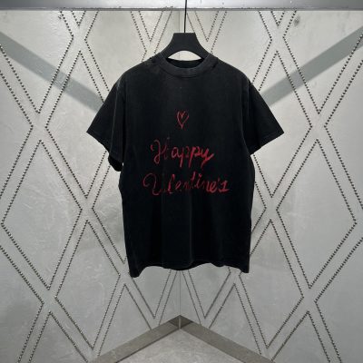 Best Selling Balenciaga Short Sleeves Red Cotton Classic Style