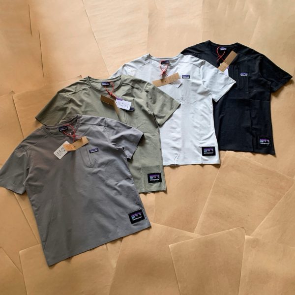Premium Patagonia Short Sleeves Black Silk Casual Style