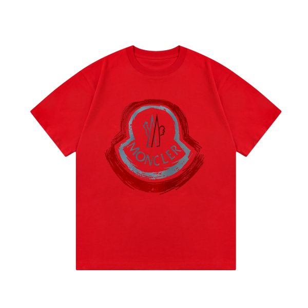 Best Selling Moncler Short Sleeves Black Cotton Print Luxury