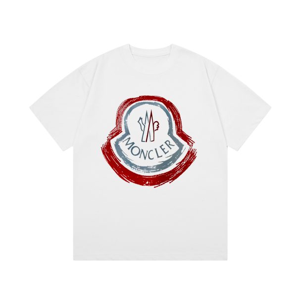 Luxury Moncler Short Sleeves Black Cotton Print Style