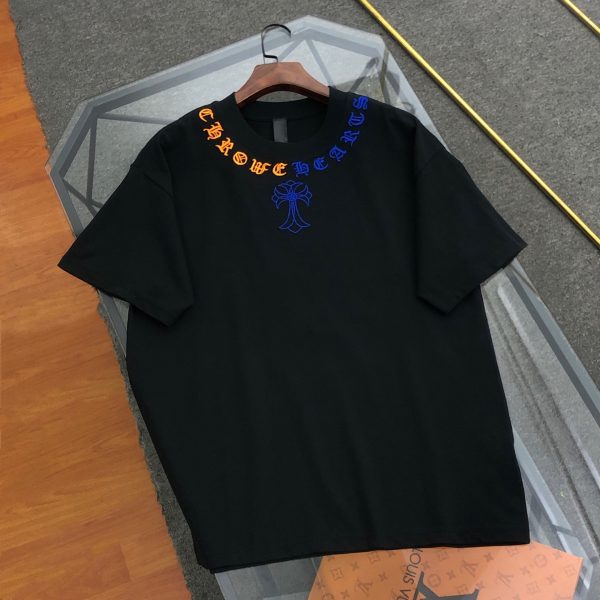 High Quality Chrome Hearts Short Sleeves Black Embroidered Style