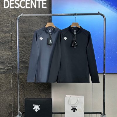 Premium Descente Hoodie Black Polyester Sporty Luxury