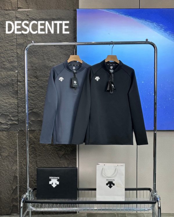 Premium Descente Hoodie Black Polyester Sporty Luxury
