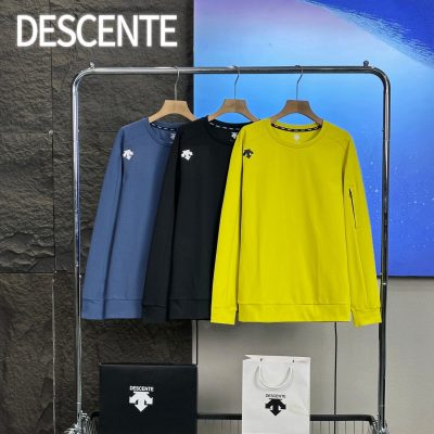 Luxury Descente Long Sleeves Black Polyester Elegant Style