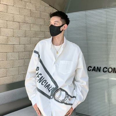 Best Selling Balenciaga Shirts White Cotton Print Collection