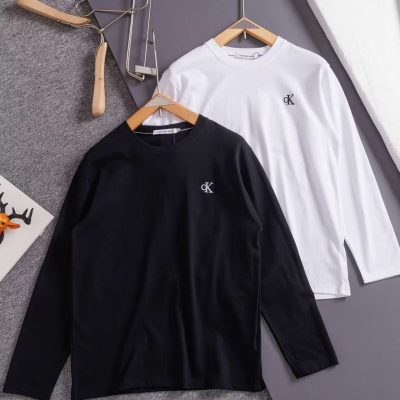 Luxury Calvin Klein Long Sleeves Black Cotton Casual Luxury