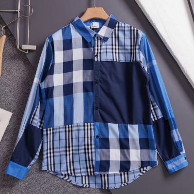 Best Selling Burberry Long Sleeves Blue Cotton Classic Luxury