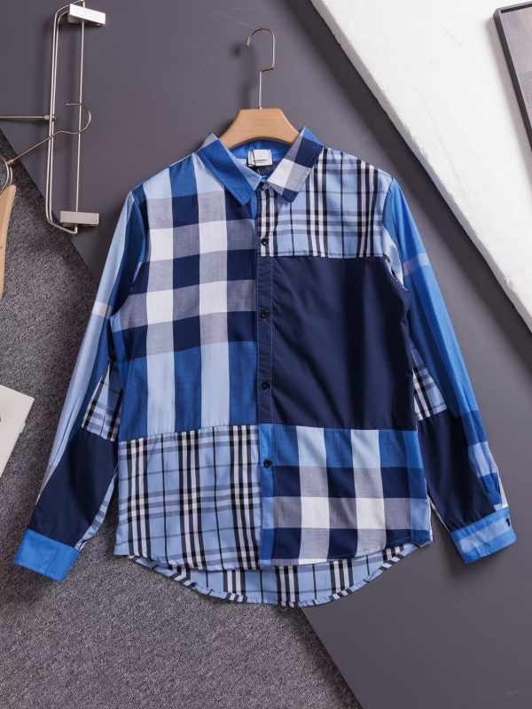Best Selling Burberry Long Sleeves Blue Cotton Classic Luxury