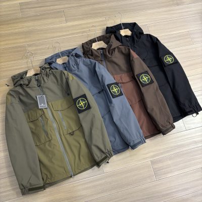 Premium Stone Island Jackets Black Nylon Classic Luxury