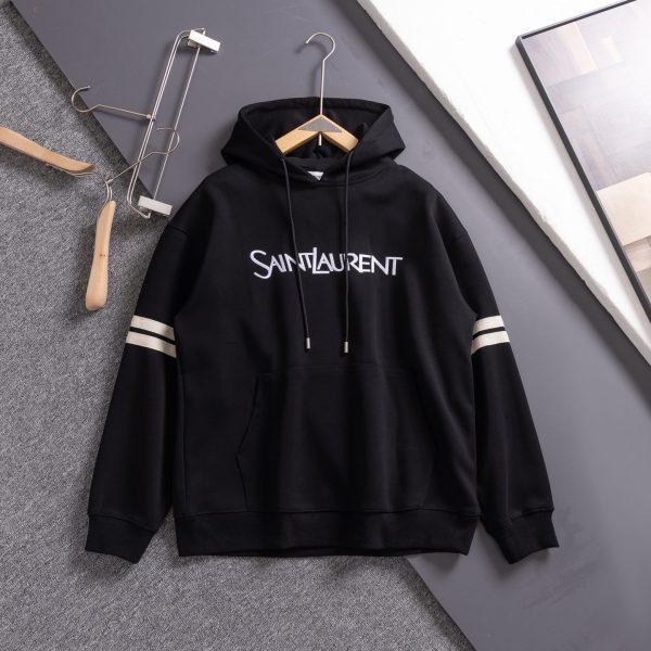High Quality Saint Laurent Sweatshirts Black Cotton Classic Luxury