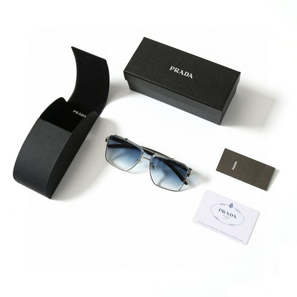 Premium Quality Prada Sunglasses Silver Elegant Luxury