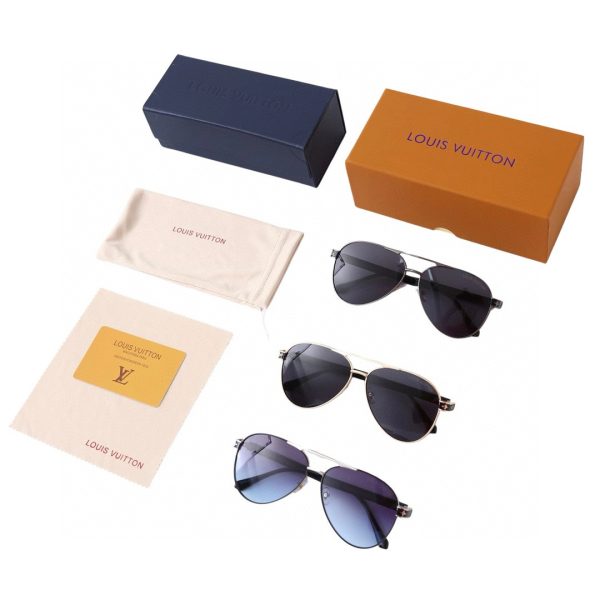 Premium Louis Vuitton Sunglasses Silver Classic Style