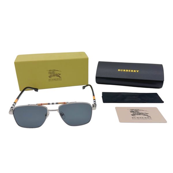 Premium Burberry Sunglasses Silver Checkered Collection