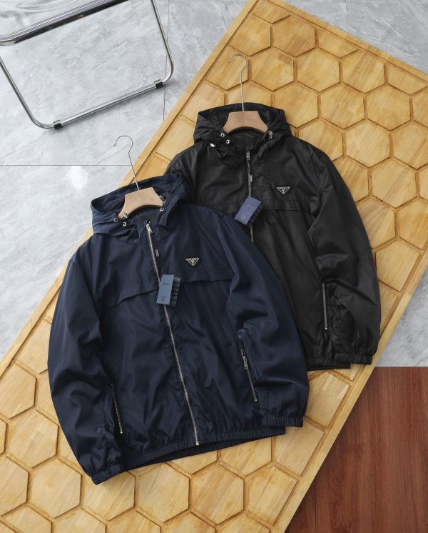 Luxury Prada Coat Blue Nylon Classic Luxury