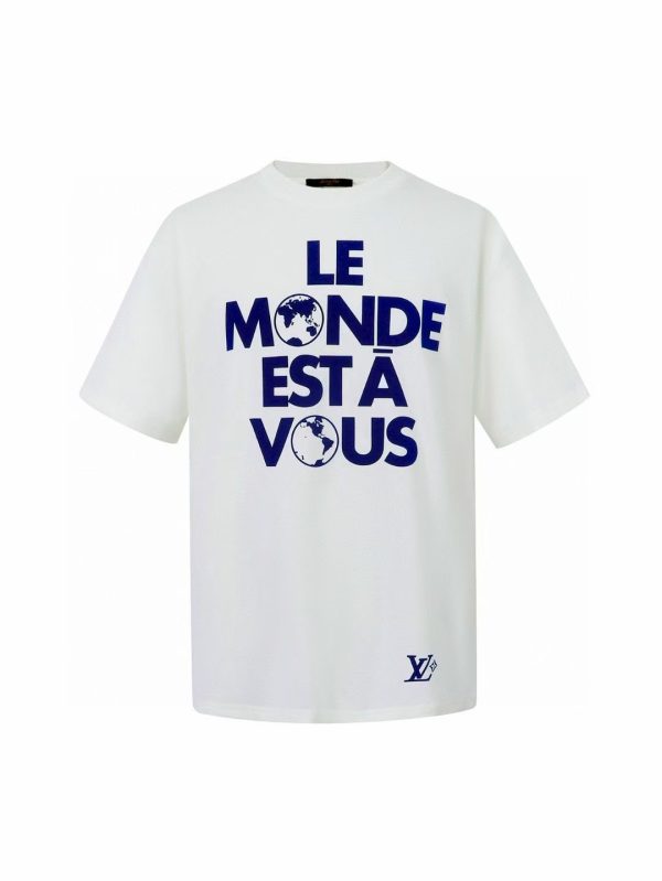 Best Selling Louis Vuitton Short Sleeves Blue Nylon Print Style