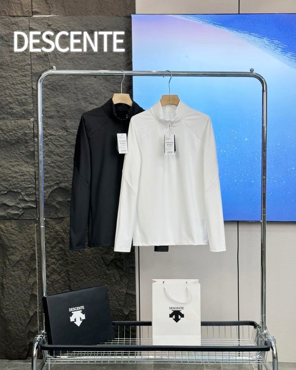 Premium Descente Long Sleeves Black Polyester Classic Style