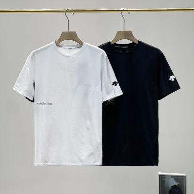Premium Quality Descente Short Sleeves Silver Polyester Classic Style