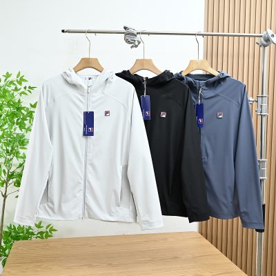 High Quality Fila Coats White Breathable Style
