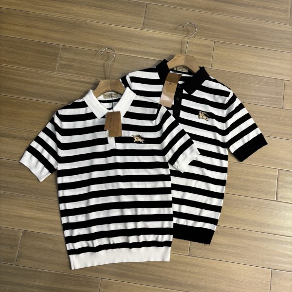 Premium Burberry Short-Sleeved Black Silk Classic Luxury