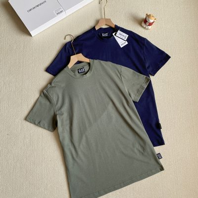Premium Quality Armani T-Shirts Green Cotton Breathable Luxury