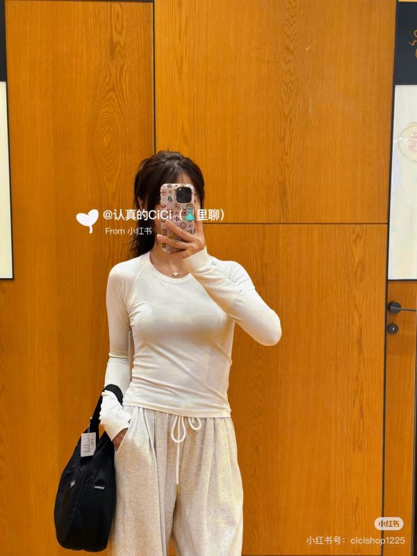 High Quality Lululemon Long Sleeves Black Jacquard Style