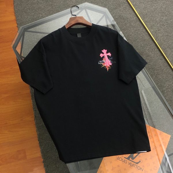 Premium Quality Chrome Hearts Short Sleeves Black Embroidered Style