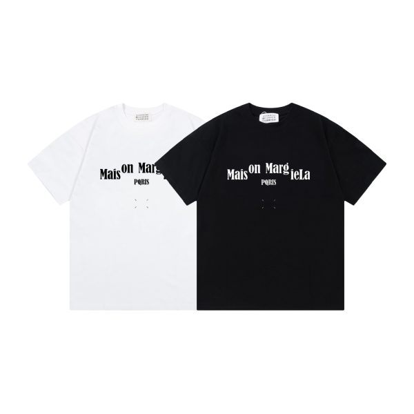 Best Selling Margiela Short Sleeves Black Cotton Print Luxury