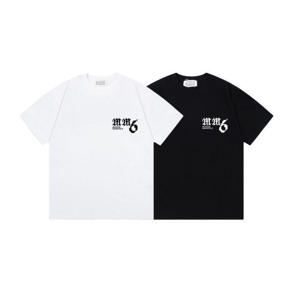 Premium Quality Margiela Short Sleeves Black Cotton Logo Luxury