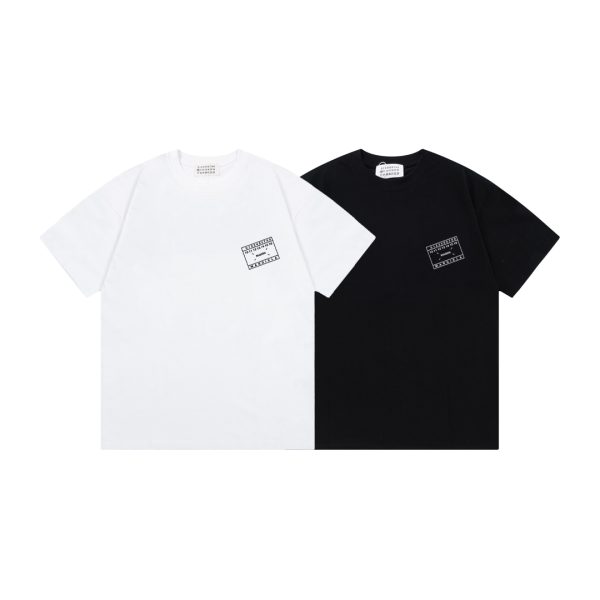 Premium Quality Margiela Short Sleeves Black Cotton Logo Luxury