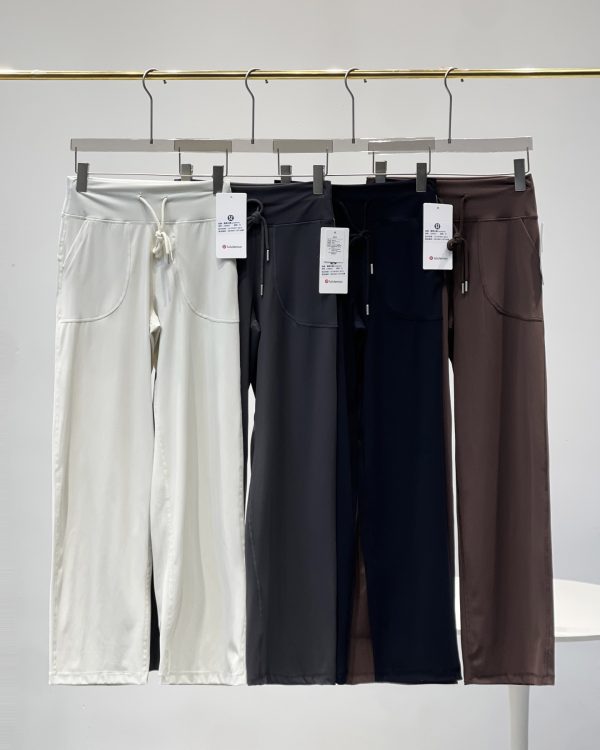 Luxury Lululemon Straight-Leg Pants Black Spandex Logo Collection