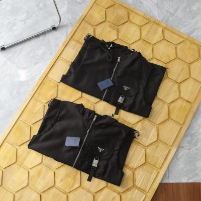 Premium Quality Prada Sleeveless Black Nylon Solid Luxury