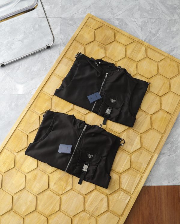 Premium Quality Prada Sleeveless Black Nylon Solid Luxury