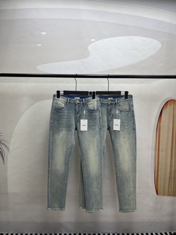 Best Selling Dior Jeans Gray Leather Casual Luxury