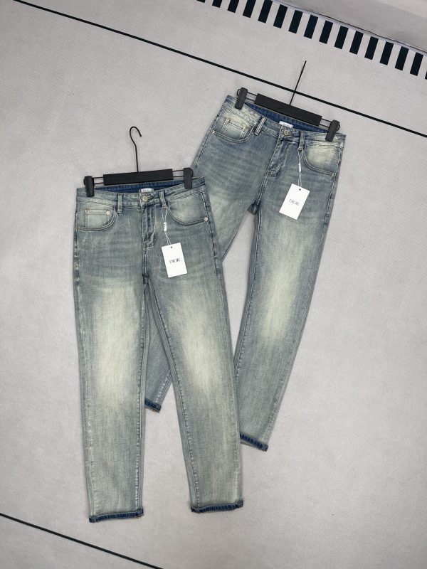 Premium Dior Jeans Gray Leather Casual Collection